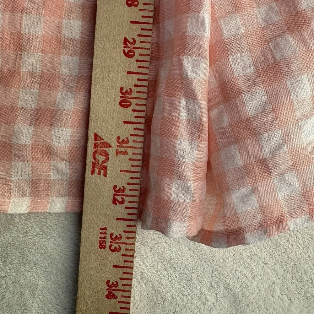 ZESICA Pink White Plaid Gingham Maxi Dress NWT Smocked Tiered Size L - Picture 7 of 12